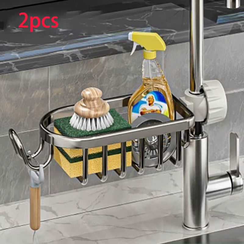 Bad-Organizer für Duschstangen: Stabiles Regal aus Alu