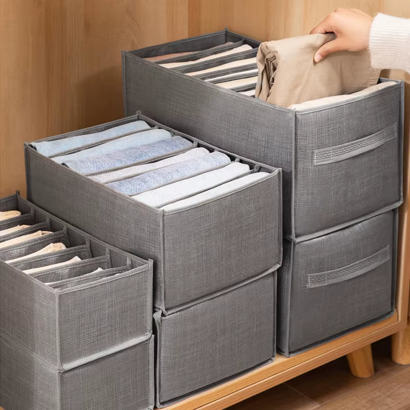 Kleiderschrank Organizer | 9 Fächer für Jeans & Hosen