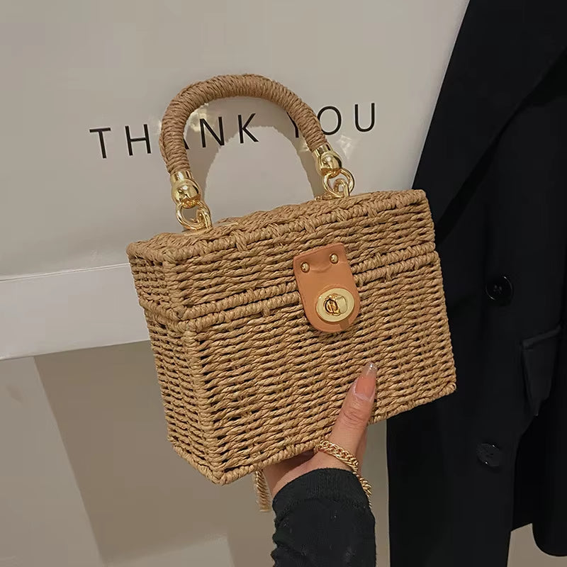 Edle Rattan Box Bag – Zeitloses Vintage-Statement