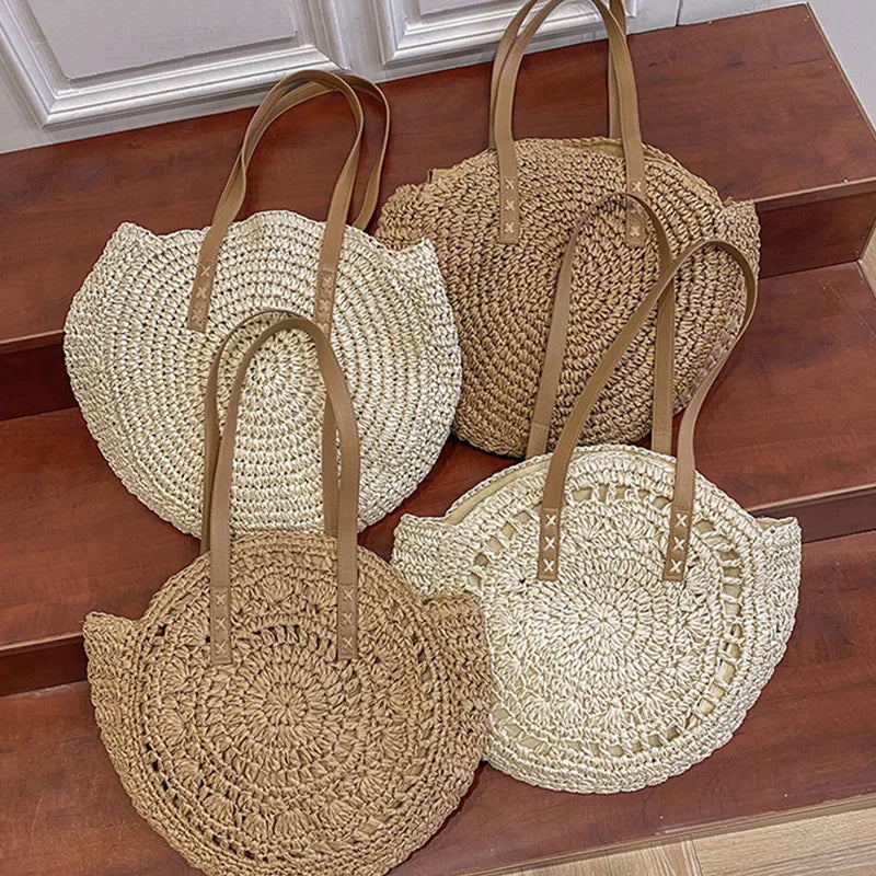 Runde Boho Strohtasche: Deine leichte Sommer-Strandtasche