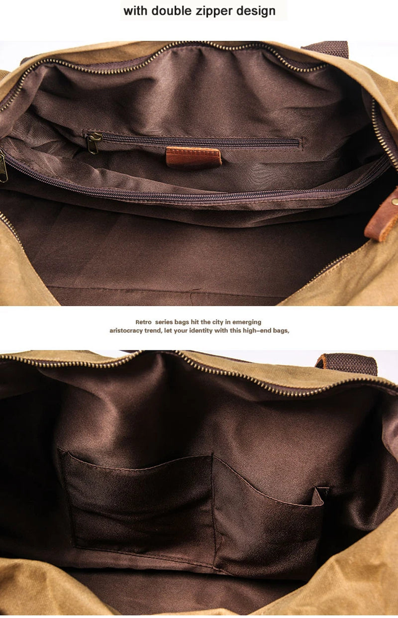 Vintage Reisetasche – Canvas & Leder Weekender