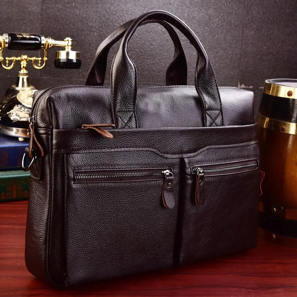 Herren Business-Tasche Echtleder: Souverän & Schlank