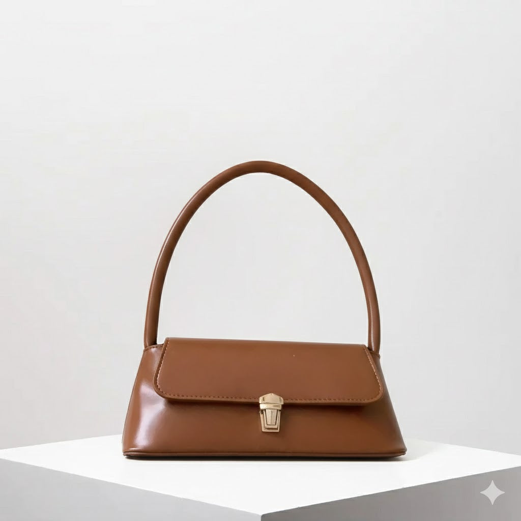 Vintage Baguette Bag – Elegante Schultertasche in Leder-Optik