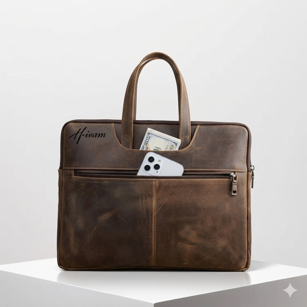 Laptoptasche Echtleder Herren | Puristisches Design