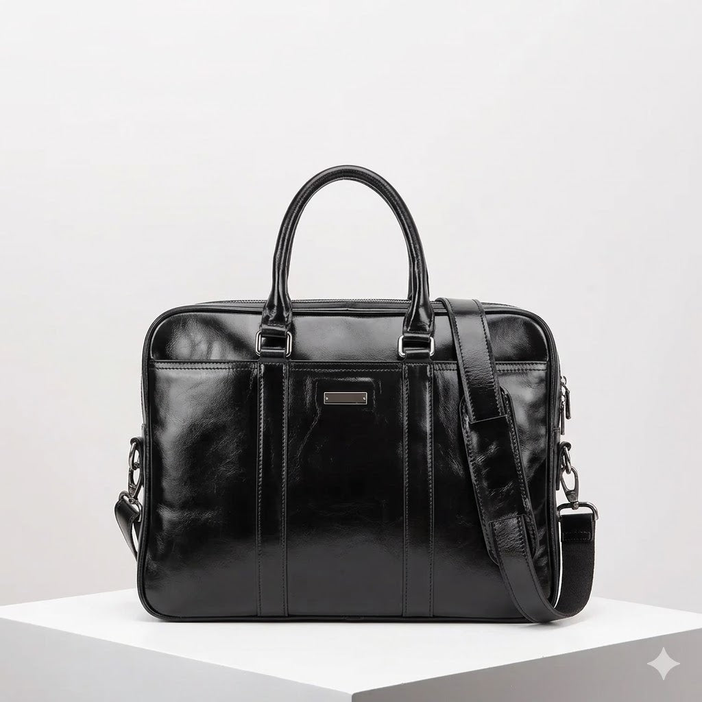 Edle Business-Tasche aus Echtleder: Viel Stauraum & Stil