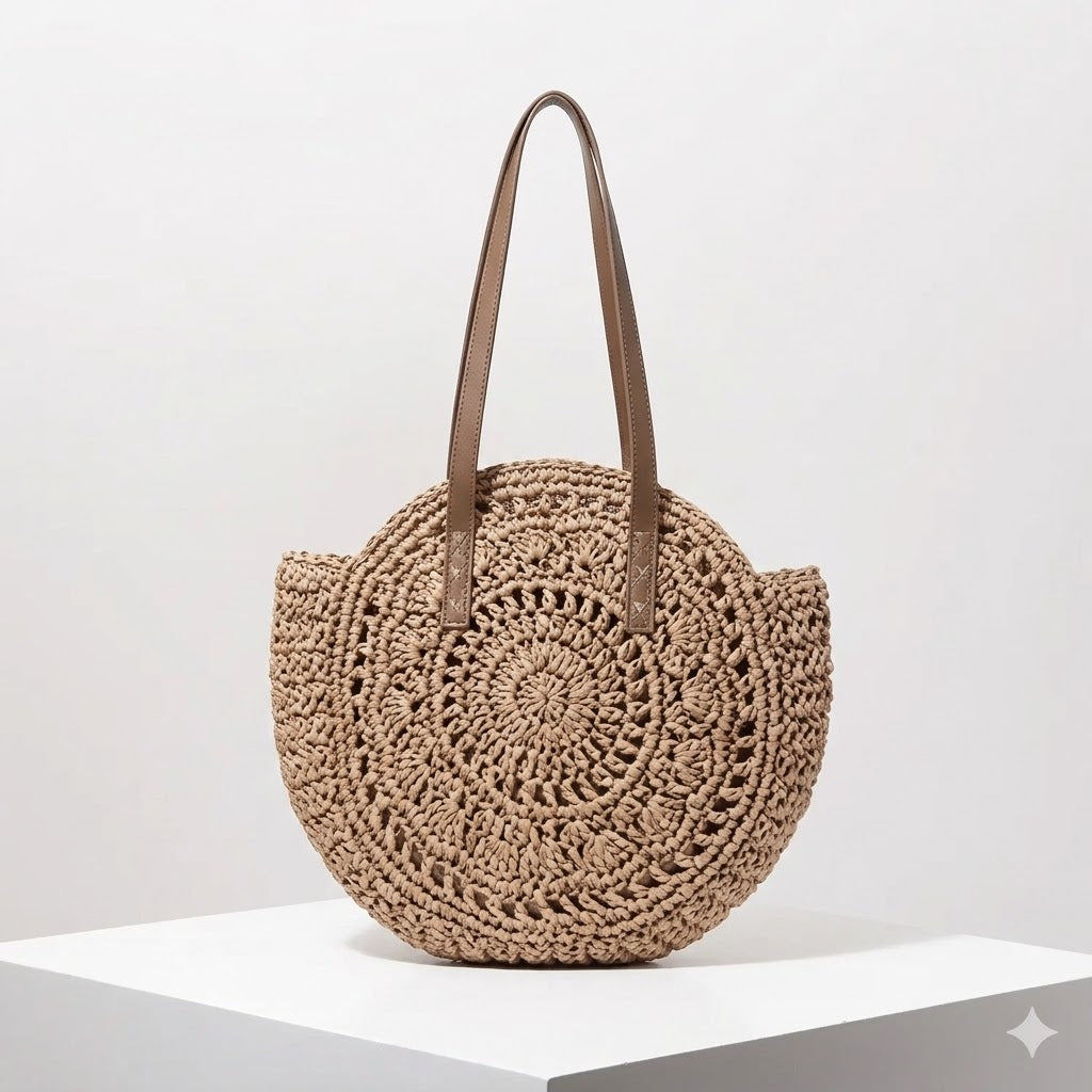 Runde Boho Strohtasche: Deine leichte Sommer-Strandtasche