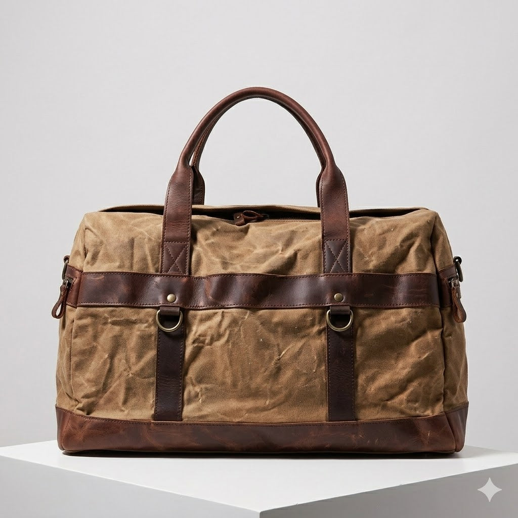 Vintage Reisetasche – Canvas & Leder Weekender
