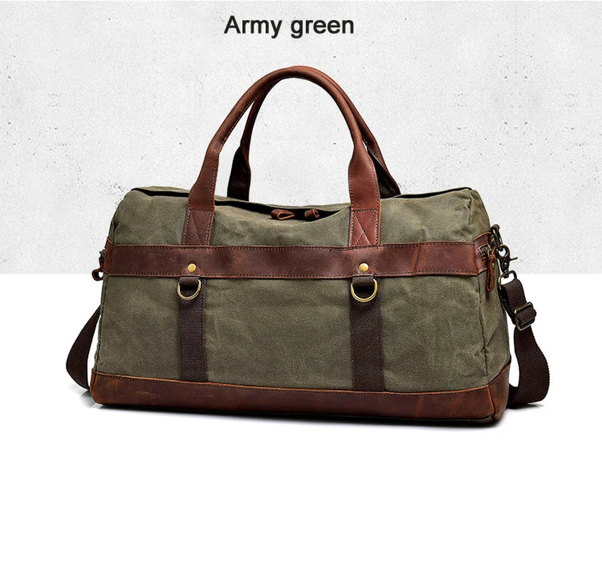 Vintage Reisetasche – Canvas & Leder Weekender