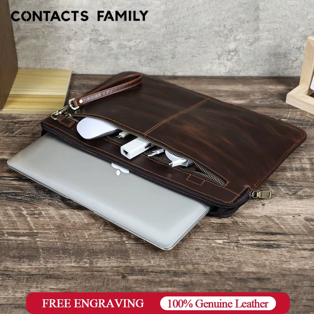 Edle Leder-Laptophülle - Minimalistisches Design