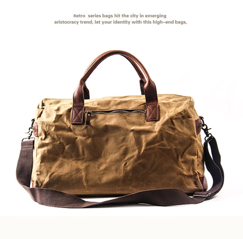 Vintage Reisetasche – Canvas & Leder Weekender