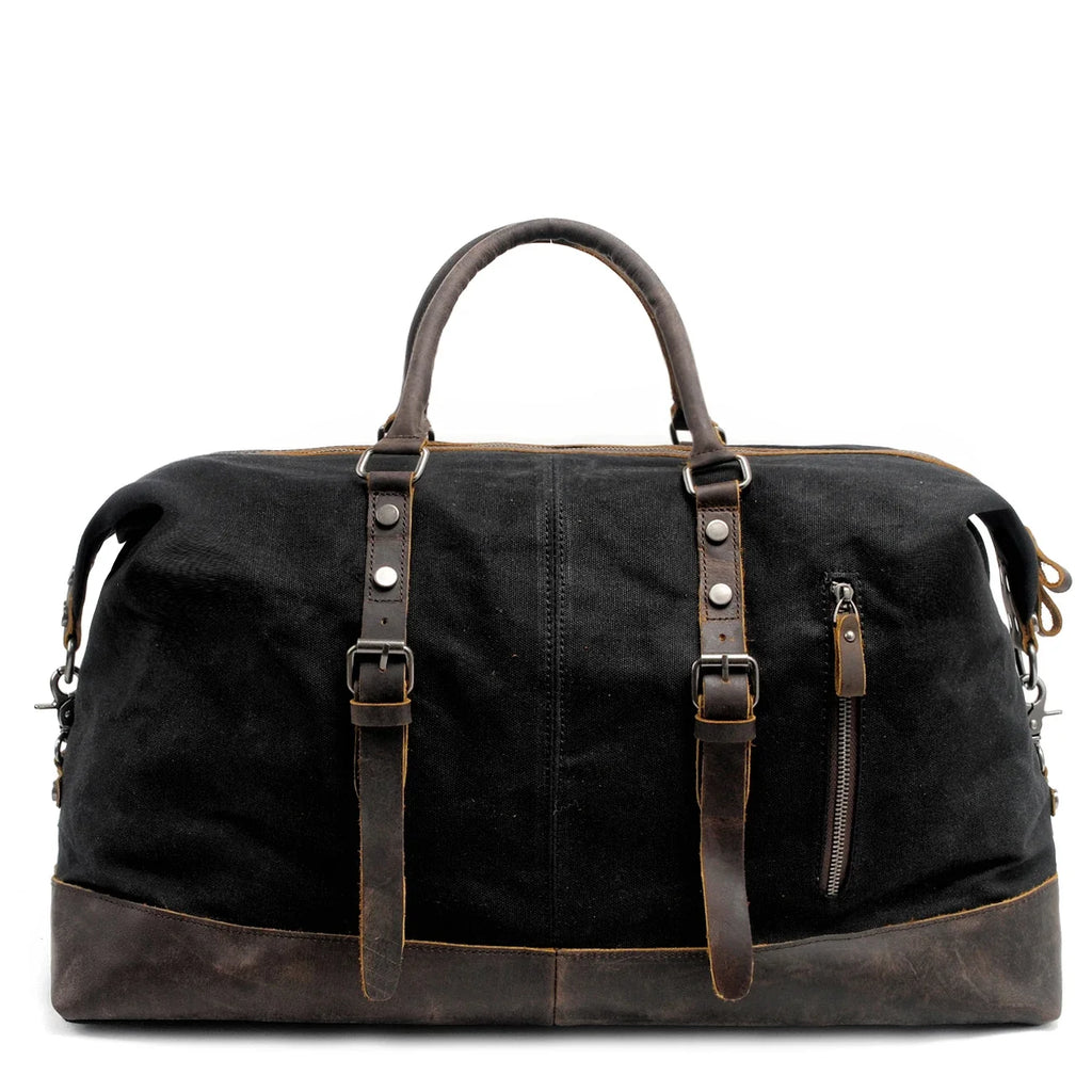 Herren Reisetasche Canvas Leder | Großer Weekender Vintage