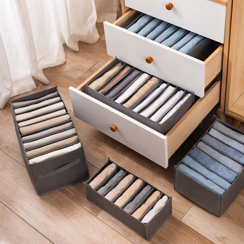 Kleiderschrank Organizer | 9 Fächer für Jeans & Hosen
