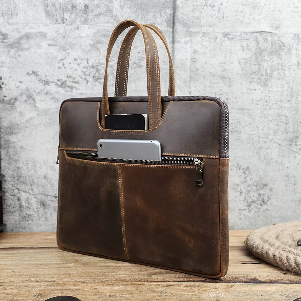 Laptoptasche Echtleder Herren | Puristisches Design