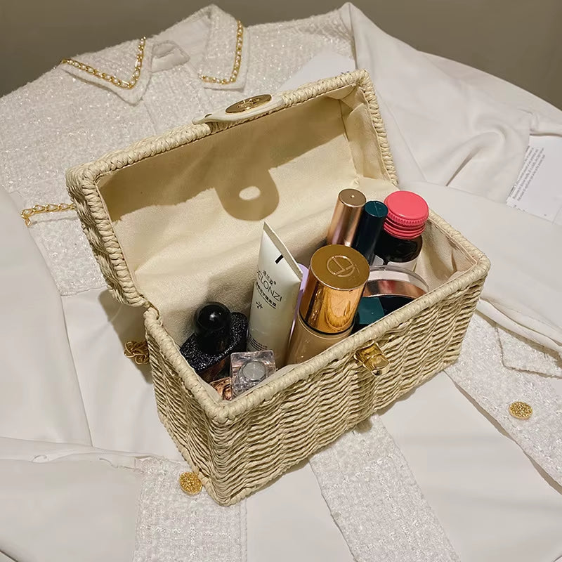 Edle Rattan Box Bag – Zeitloses Vintage-Statement