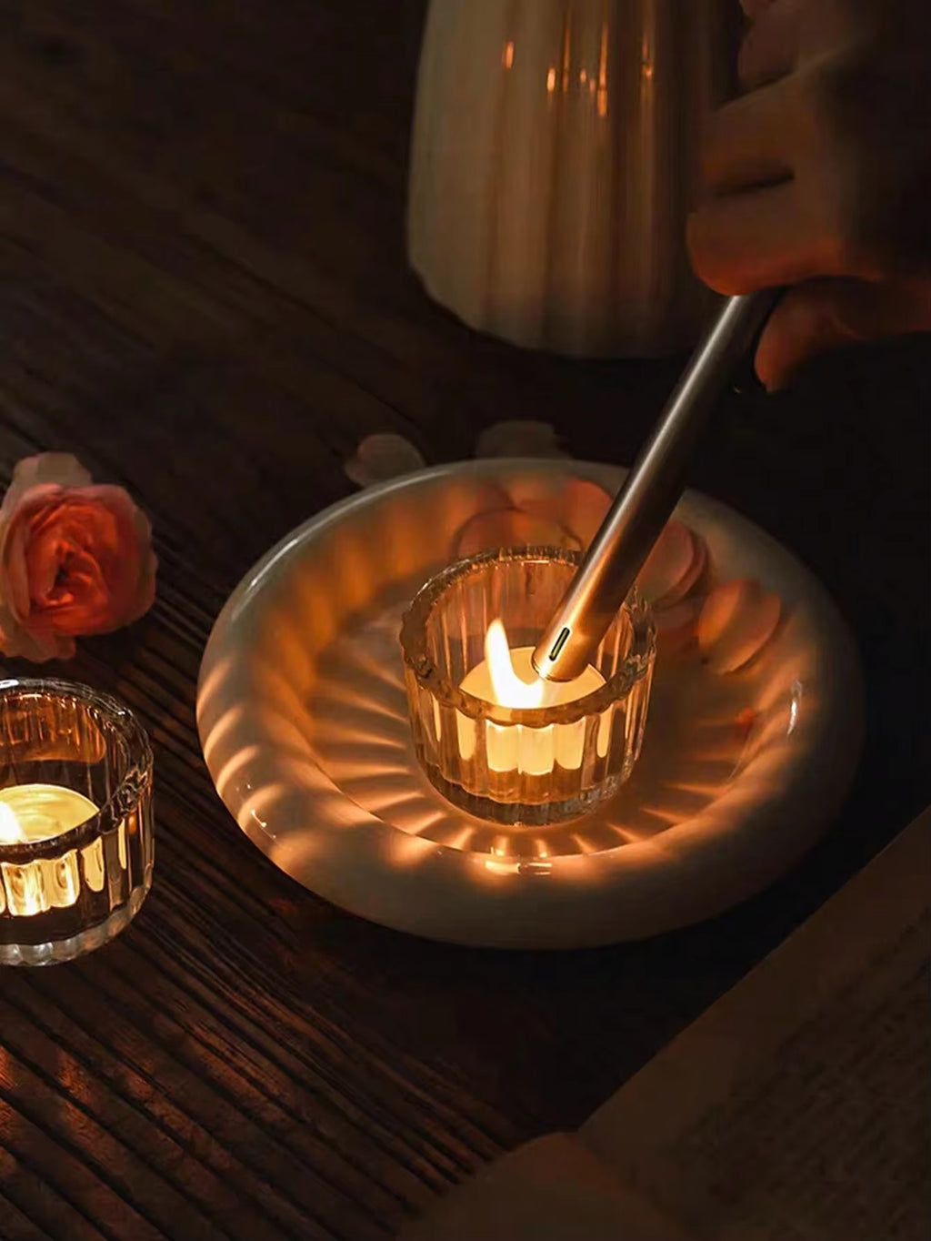 2er Set Glas-Teelichthalter: Edle Lichtakzente für Zuhause