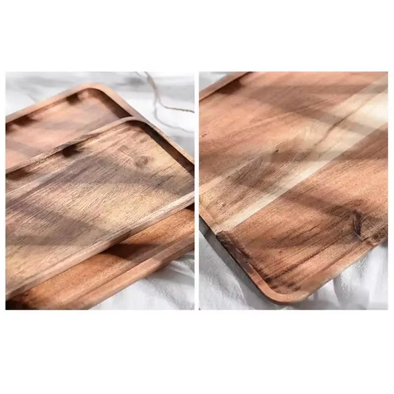 Akazienholz-Tablett: Zeitloses Design für Kaffee & Snacks