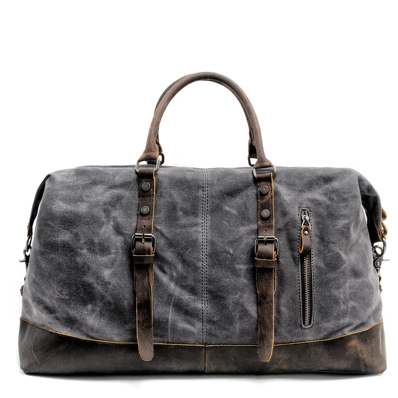 Herren Reisetasche Canvas Leder | Großer Weekender Vintage