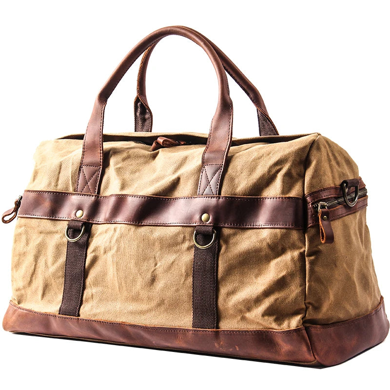 Vintage Reisetasche – Canvas & Leder Weekender