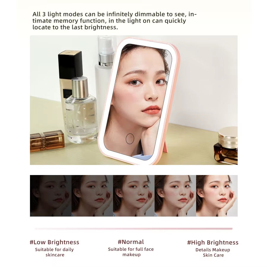 Kosmetikspiegel LED mit 3 Lichtfarben & Touch-Steuerung