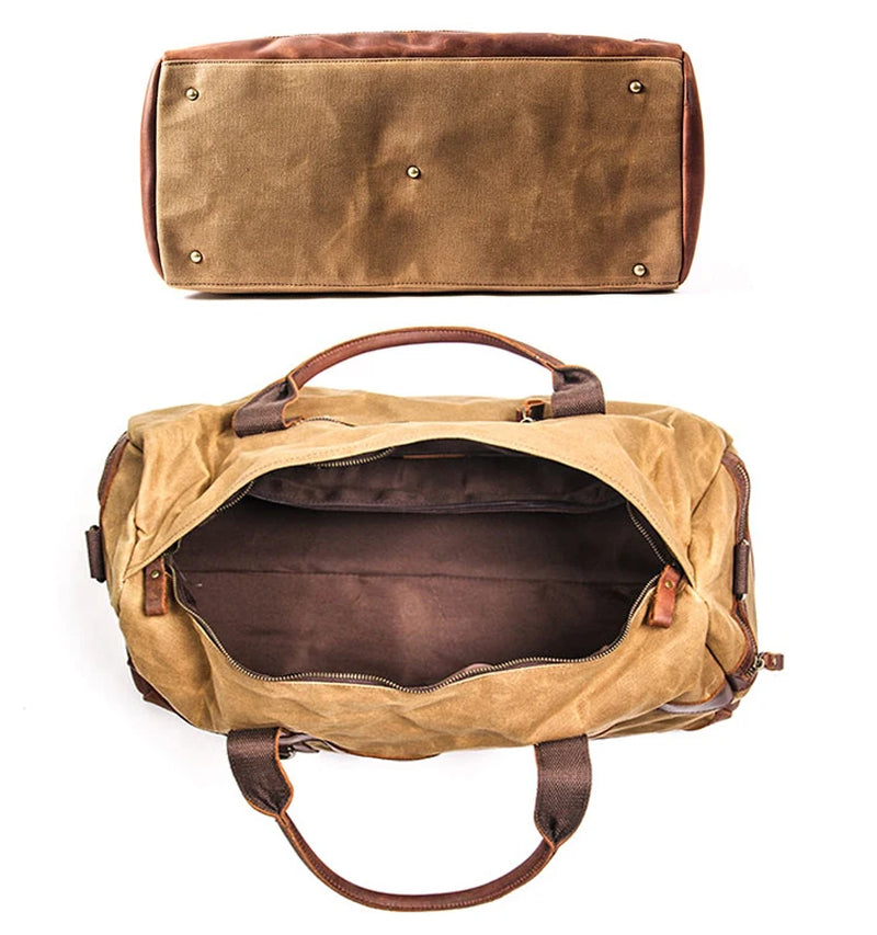 Vintage Reisetasche – Canvas & Leder Weekender