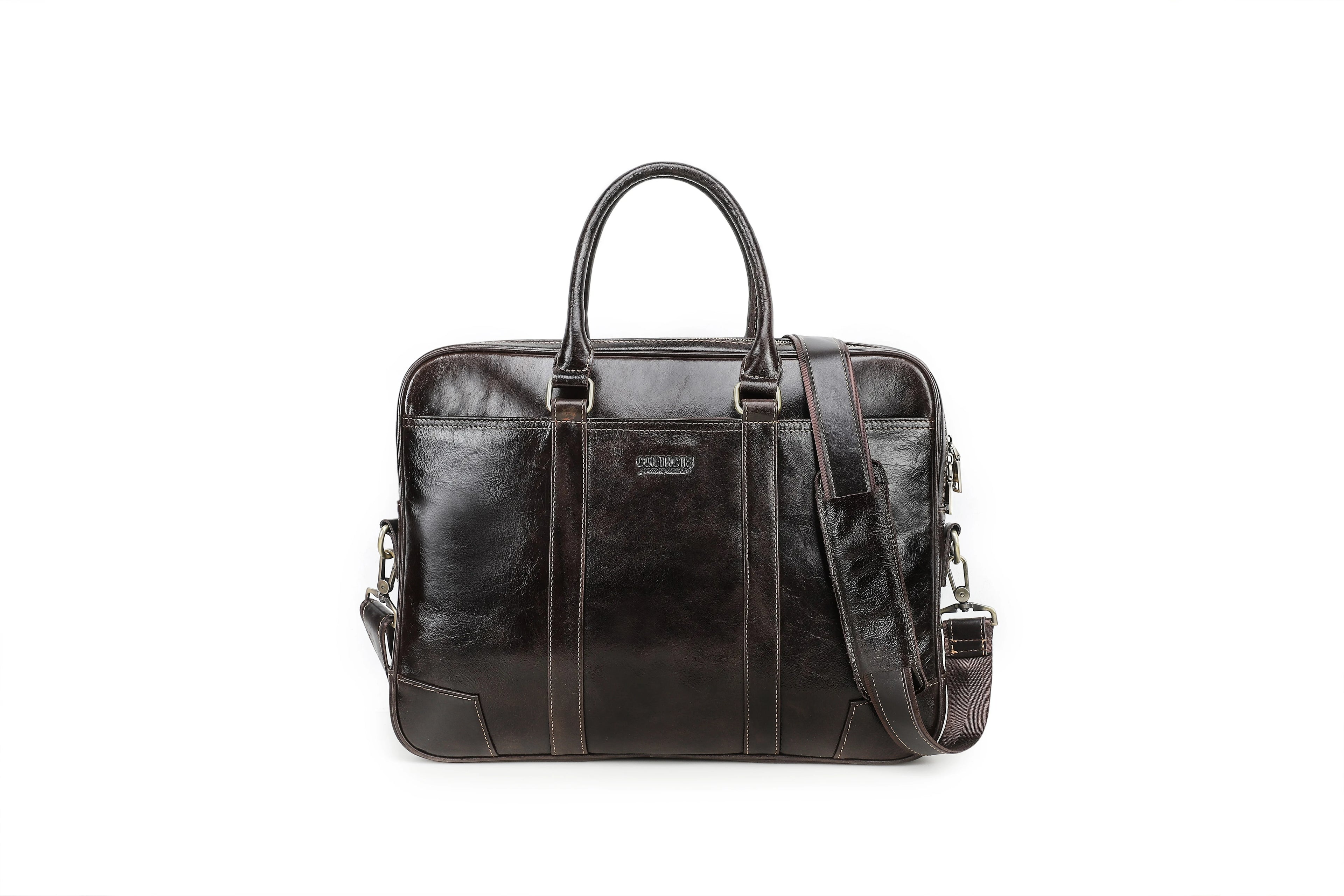 Edle Business-Tasche aus Echtleder: Viel Stauraum & Stil