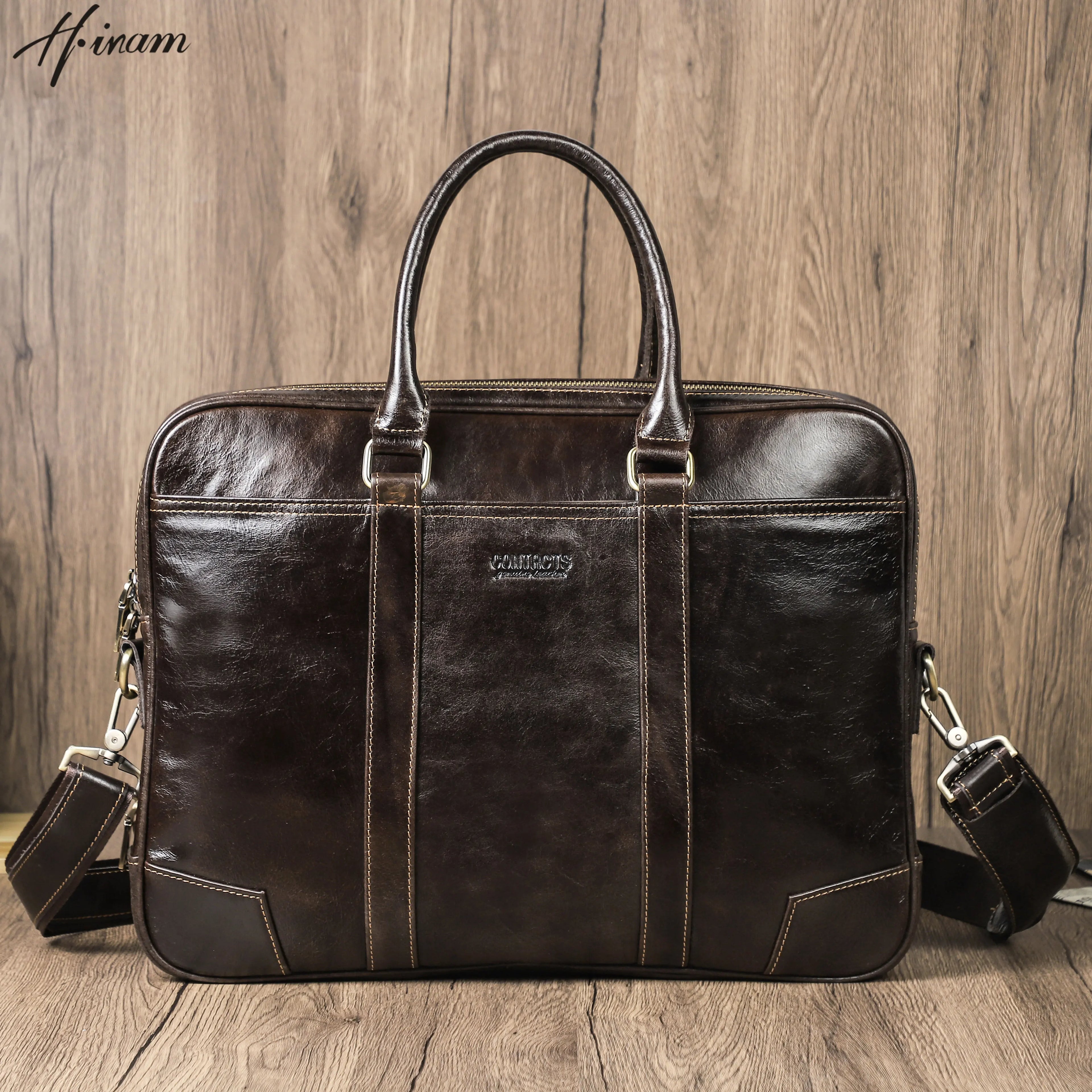 Edle Business-Tasche aus Echtleder: Viel Stauraum & Stil
