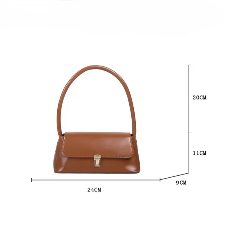 Vintage Baguette Bag – Elegante Schultertasche in Leder-Optik