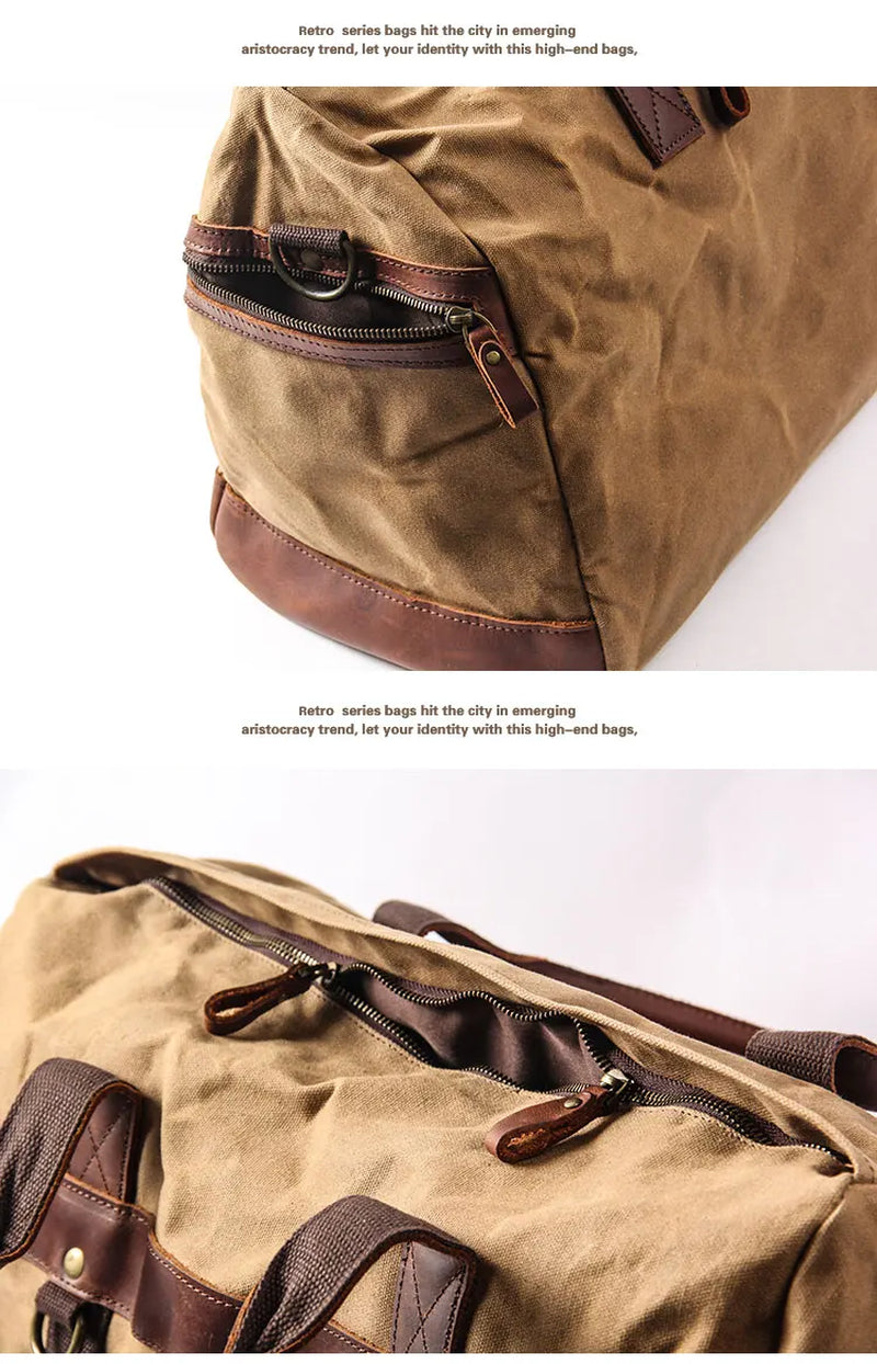 Vintage Reisetasche – Canvas & Leder Weekender
