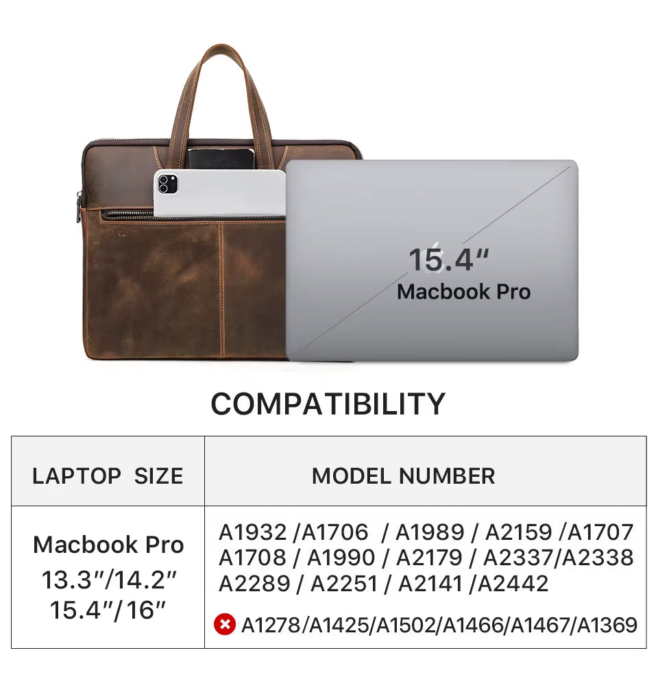 Laptoptasche Echtleder Herren | Puristisches Design