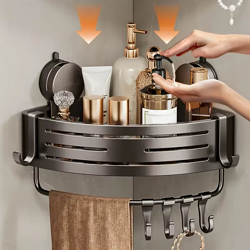 Eck-Badregal ohne Bohren – Platzsparender Organizer mit Haken