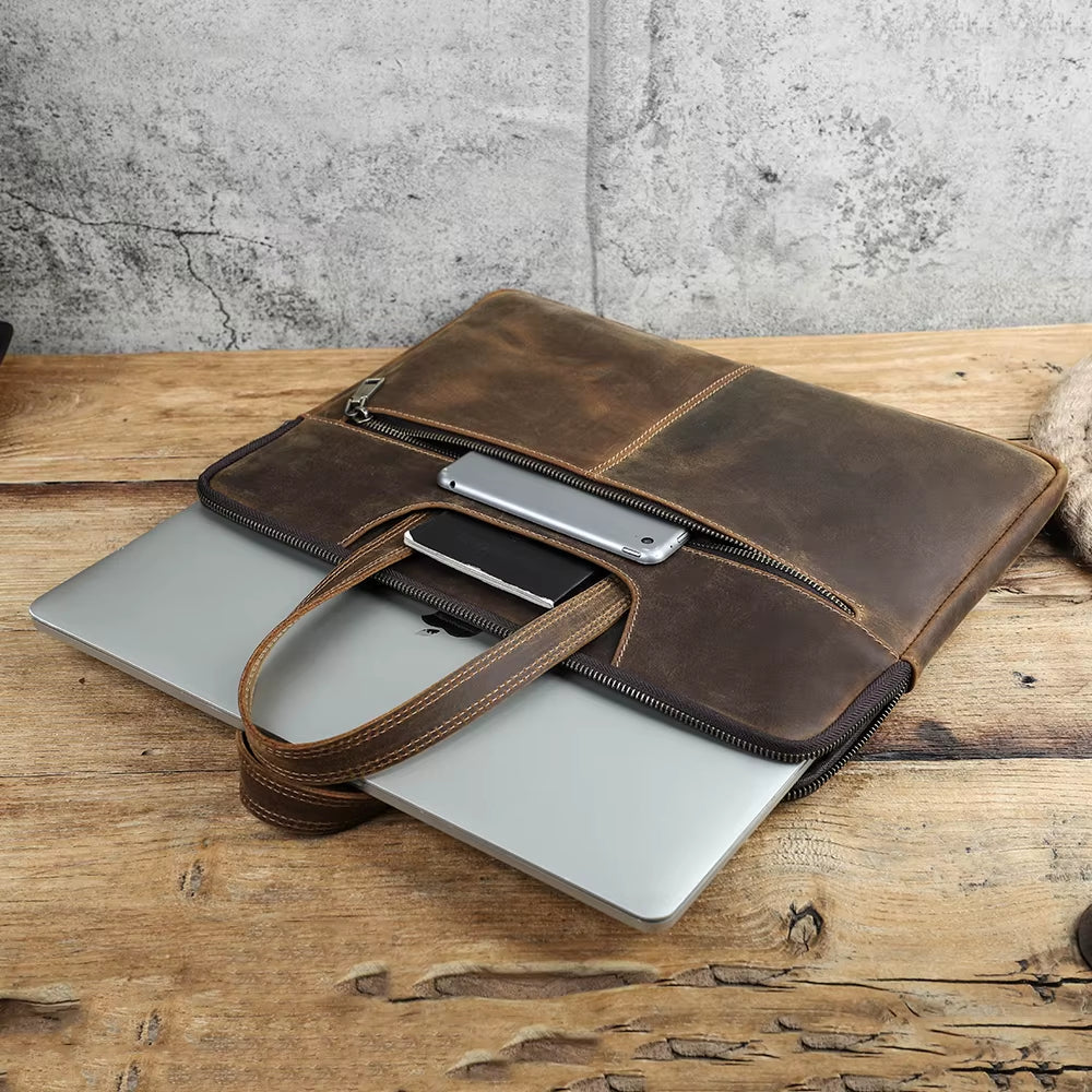 Laptoptasche Echtleder Herren | Puristisches Design