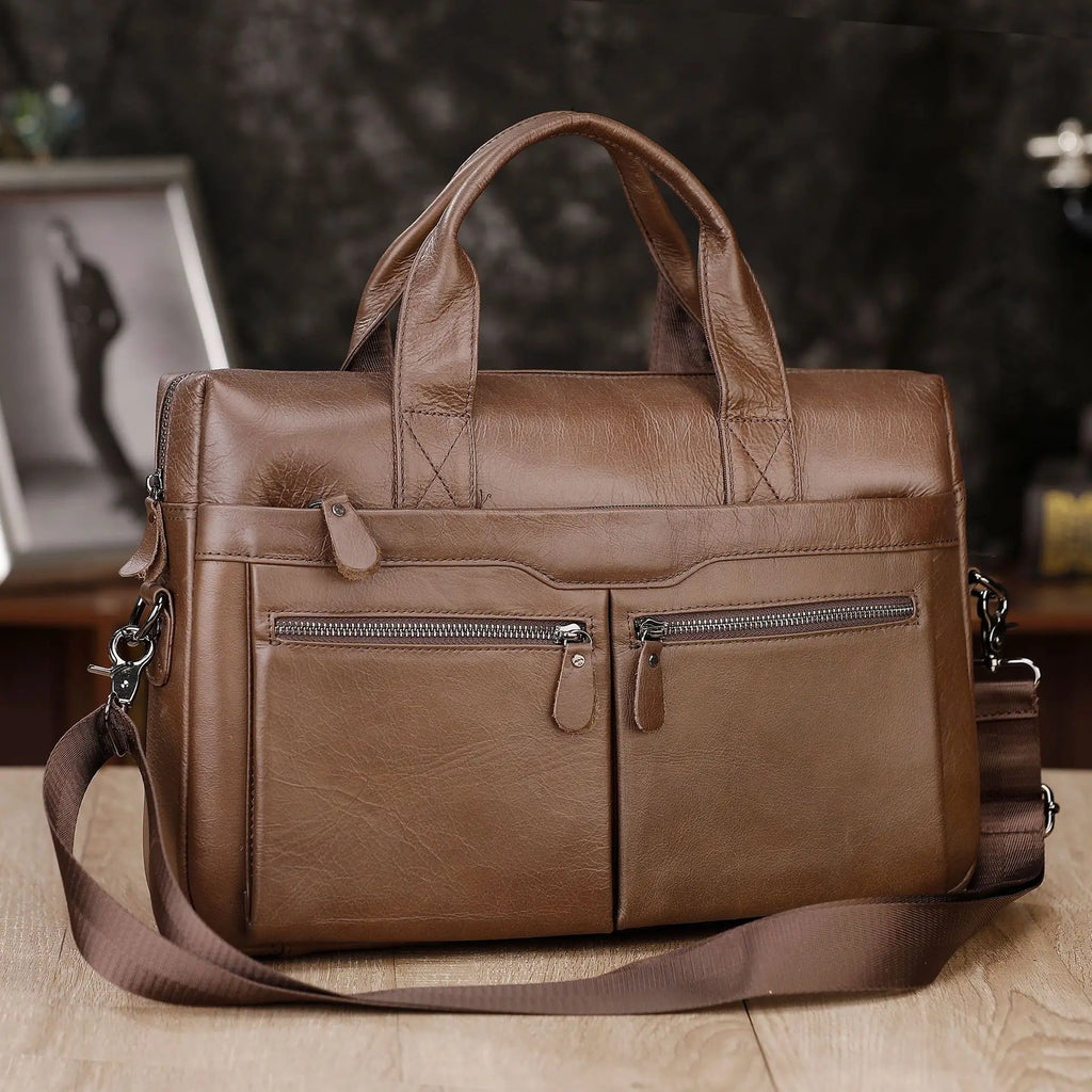 Herren Business-Tasche Echtleder: Souverän & Schlank