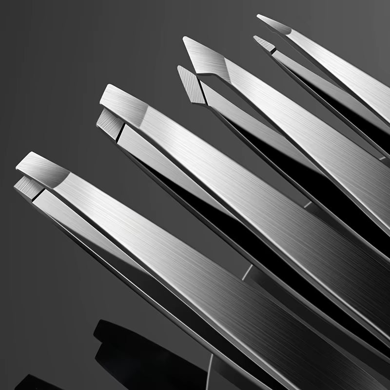 4er Set Edelstahl Präzisionspinzetten für perfekte Augenbrauen