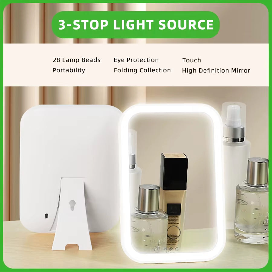 Kosmetikspiegel LED mit 3 Lichtfarben & Touch-Steuerung