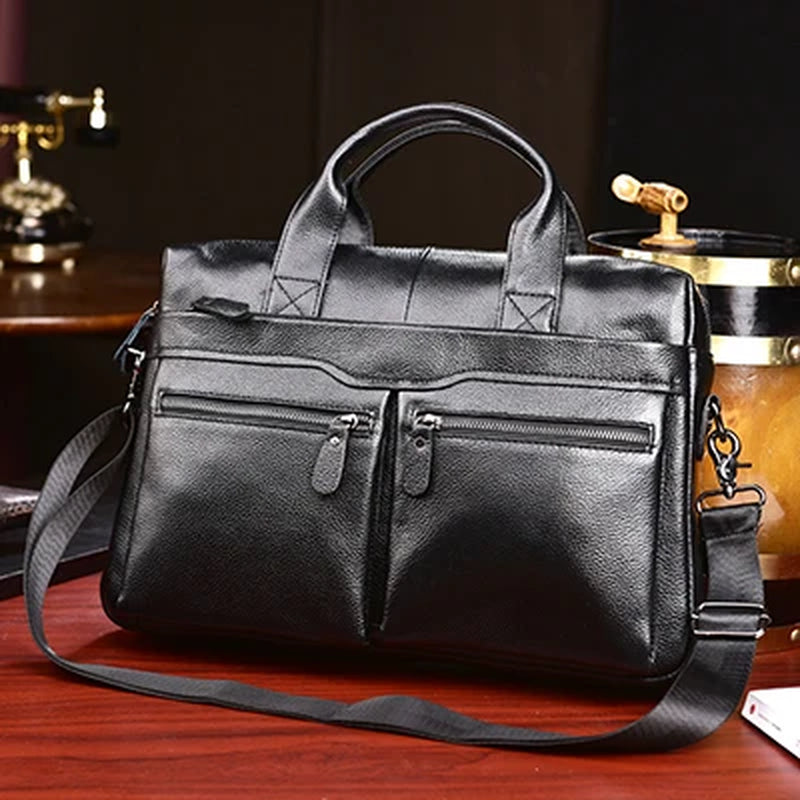 Herren Business-Tasche Echtleder: Souverän & Schlank