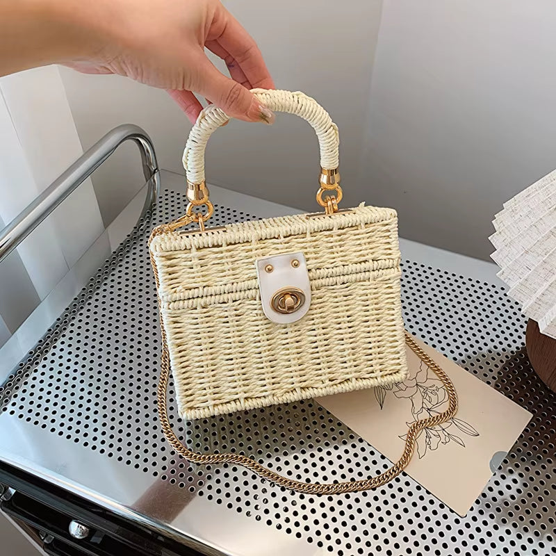 Edle Rattan Box Bag – Zeitloses Vintage-Statement