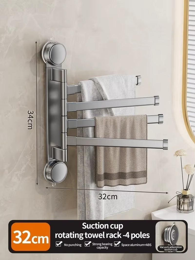 Schwenkbarer Handtuchhalter ohne Bohren – Platzsparend & Edel