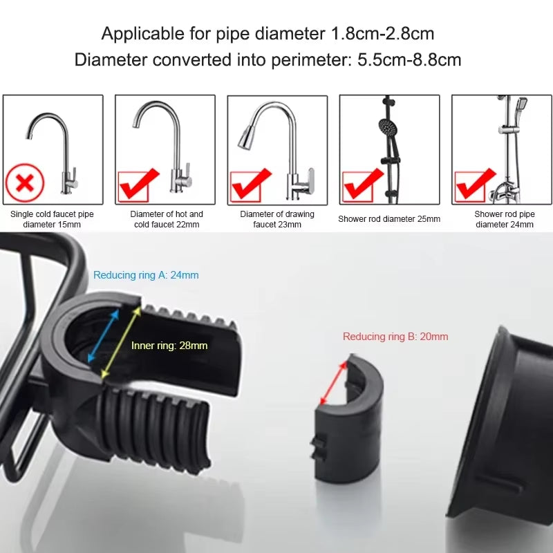 Bad-Organizer für Duschstangen: Stabiles Regal aus Alu