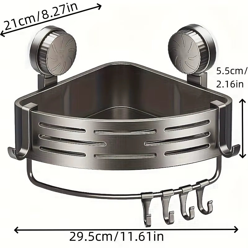 Eck-Badregal ohne Bohren – Platzsparender Organizer mit Haken