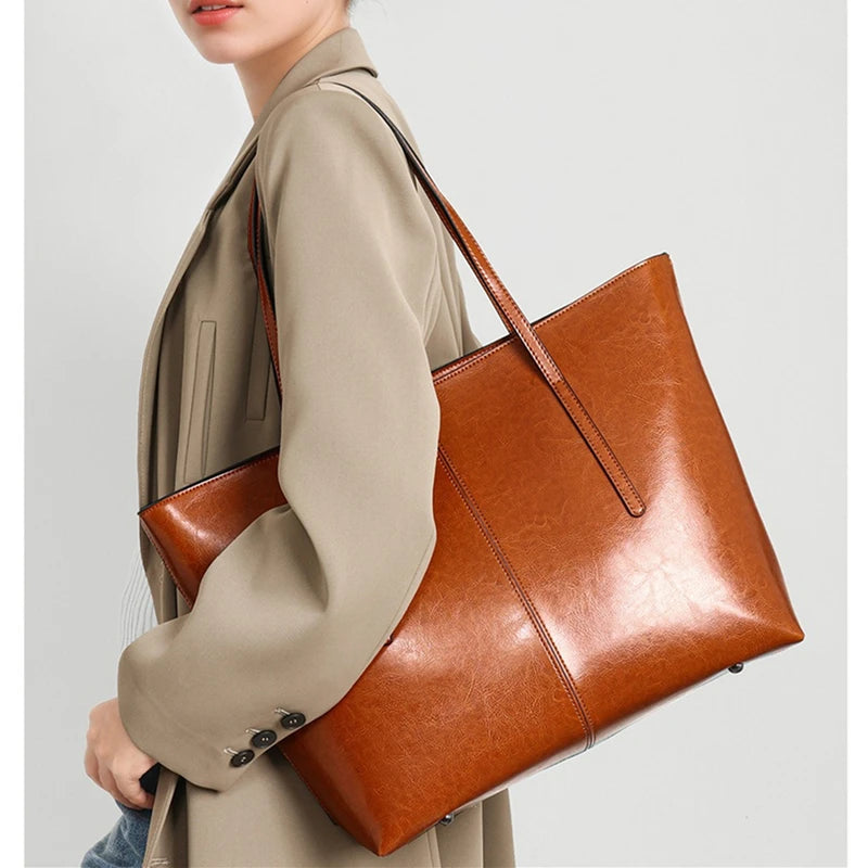 Vintage Echtleder Tote Bag: Stilvolles Statement für Damen