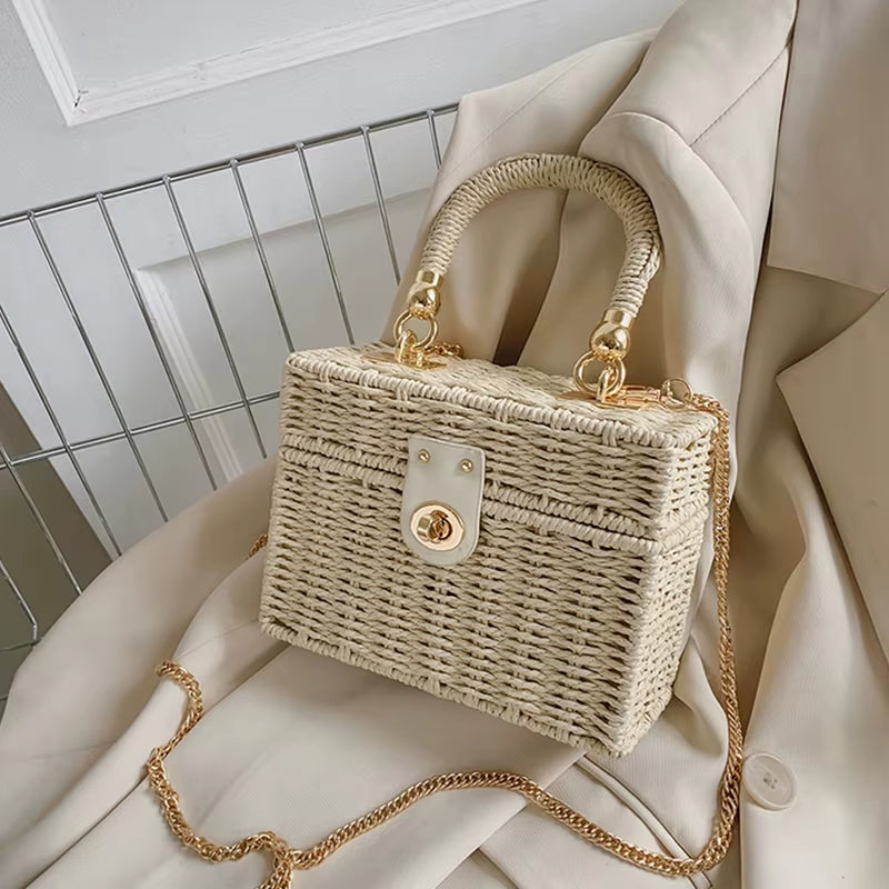 Edle Rattan Box Bag – Zeitloses Vintage-Statement