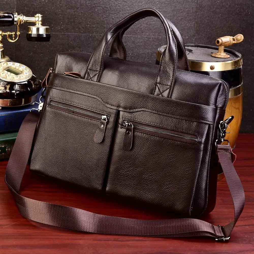 Herren Business-Tasche Echtleder: Souverän & Schlank